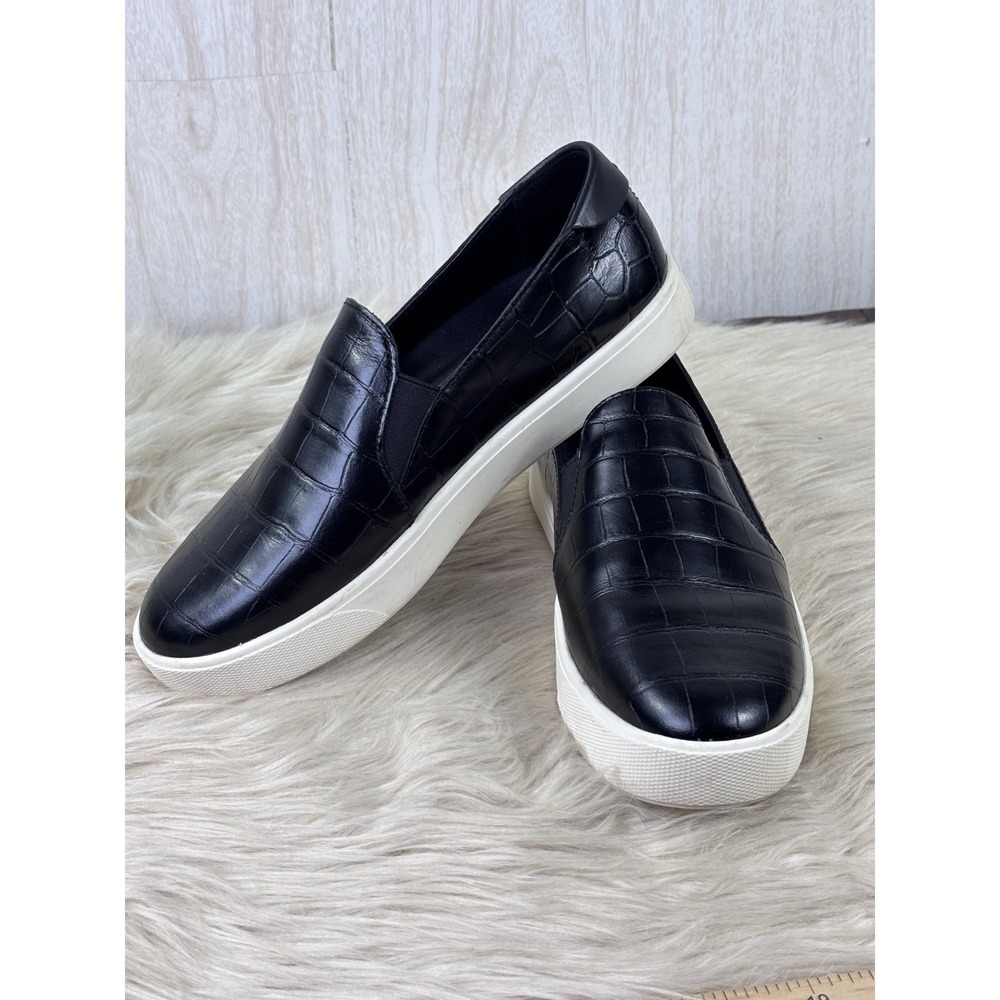 Cole Haan GrandSeries Sneakers Womens 8B Black Croc Leather Slip On Chic